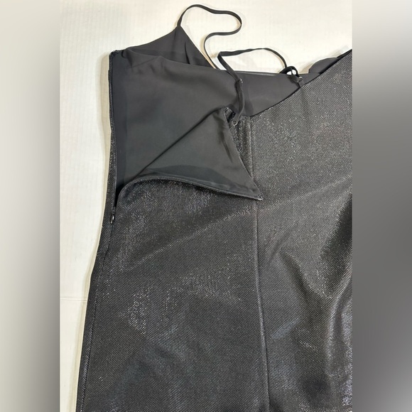 Forever 21 Little Black Spaghetti Straps Sparkling Dress Side Zip Size Small - Picture 7 of 11